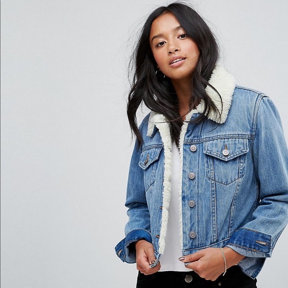 asos borg denim jacket